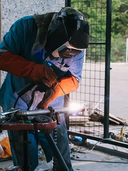 Person welding